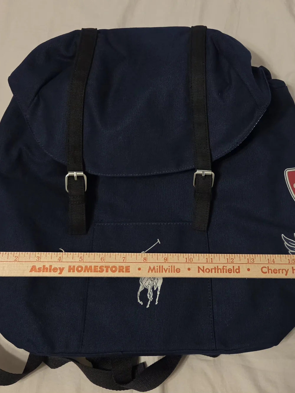 Polo Ralph Lauren Fragrances Navy Canvas Backpack GWP Logo Varsity RARE